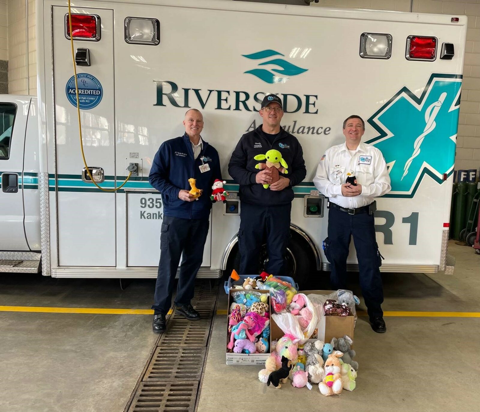 Hoover Donates Stuffed Animals to Riverside Ambulances